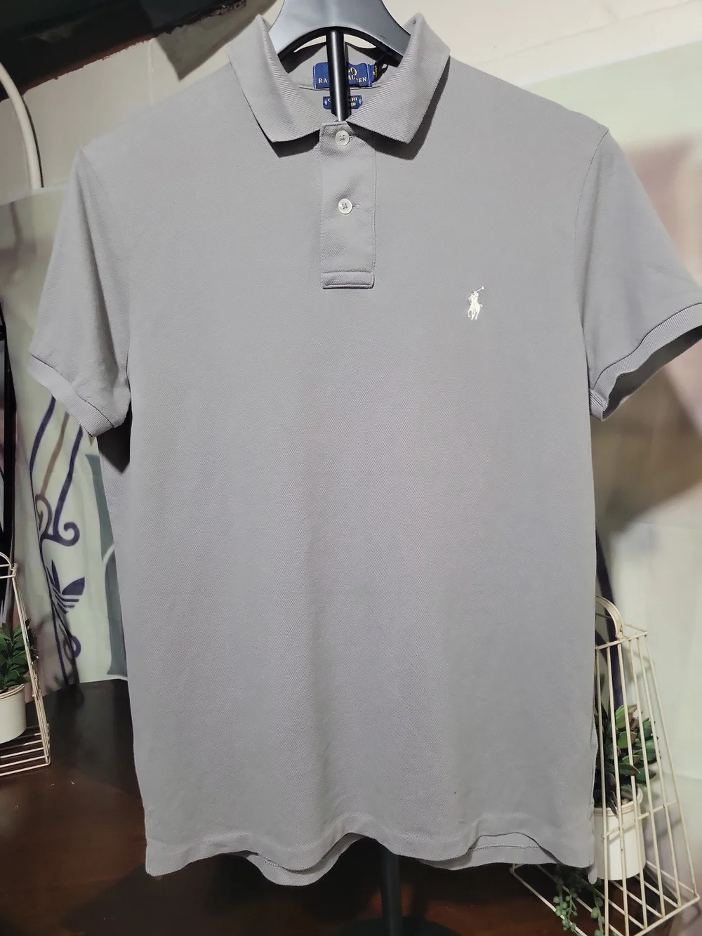 Ralph Lauren Men's Polo Shirt - Light Gray with White Pony